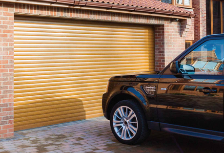 brown roller garage door