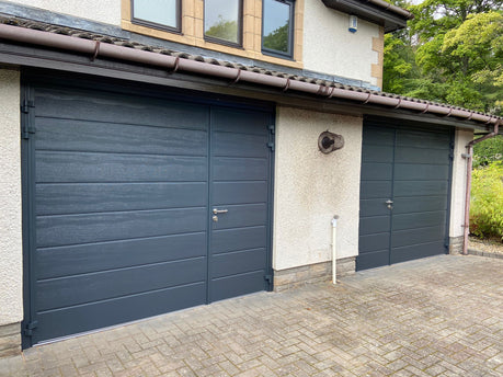 black wood effect, side hinged garage door